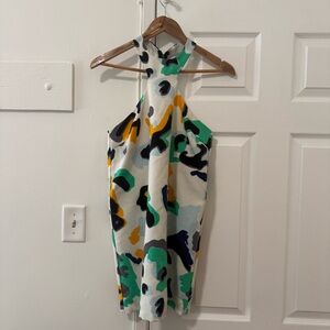 re:named Abstract Print Halter Dress